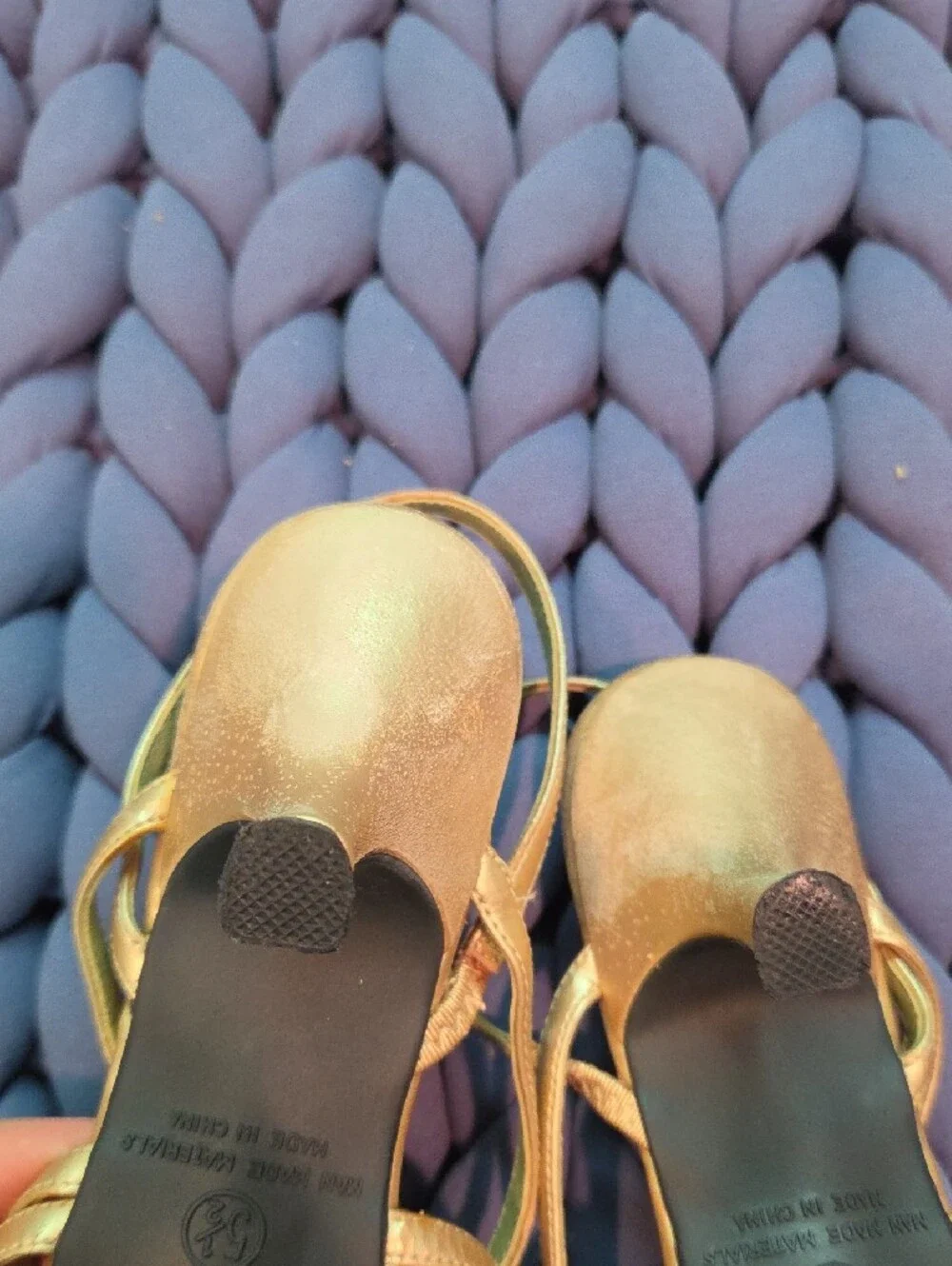 Sam & Libby Metallic Gold Strappy Kitten Heal